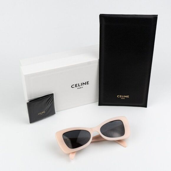 NEW Celine CL40236I 72A CELINE 3 DOTS Pink Grey Women Butterfly Sunglasses - Picture 13 of 14